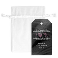 Chalkboard Thank You Scroll Hanging Gift Tags with Organza Bags