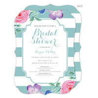 Lagoon Vintage Flower Bridal Shower Invitations