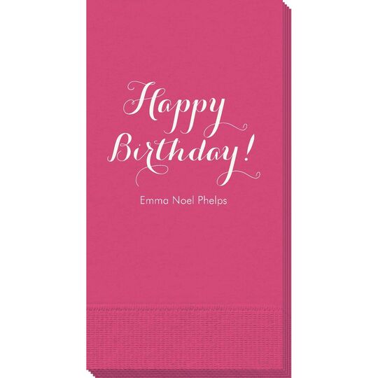 Darling Happy Birthday Guest Towels