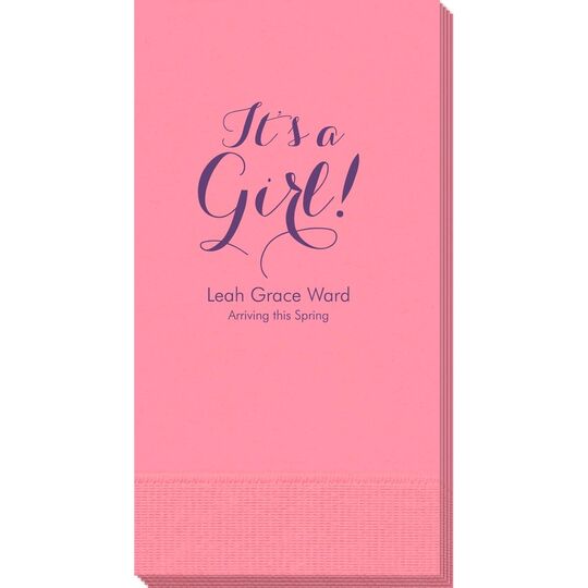 Elegant It's A Girl Guest Towels