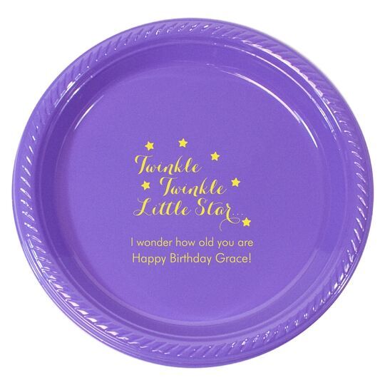 Personalized Twinkle Twinkle Little Star Plastic Plates