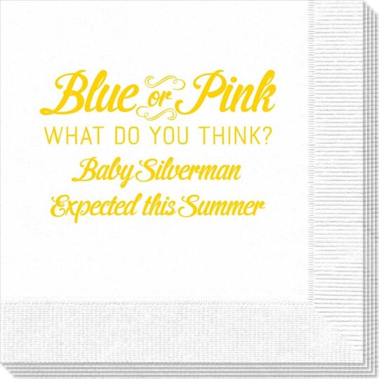 Blue or Pink Shower Napkins