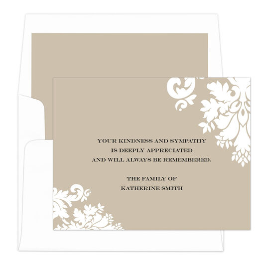 Damask Folded Sympathy Cards