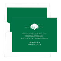 Green Oak Tree Sympathy Cards