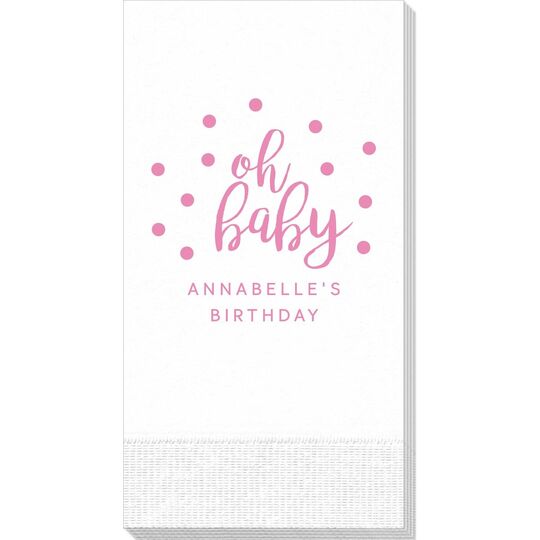 Confetti Dots Oh Baby Guest Towels