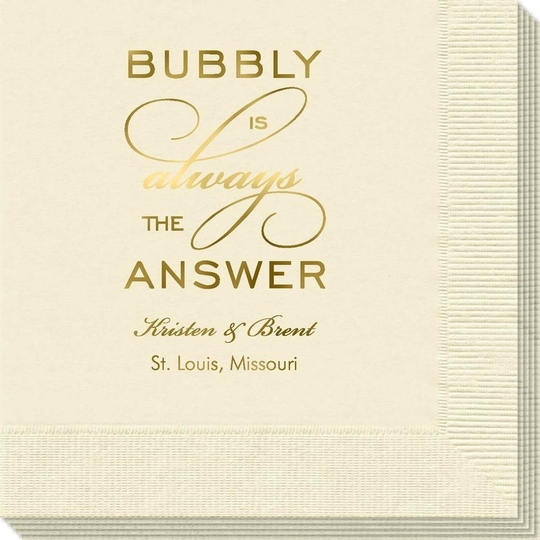 Bubbly is the Answer Napkins