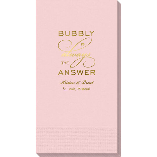 Bubbly is the Answer Guest Towels