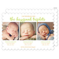 Citrus Introducing Triplets Photo Birth Announcements