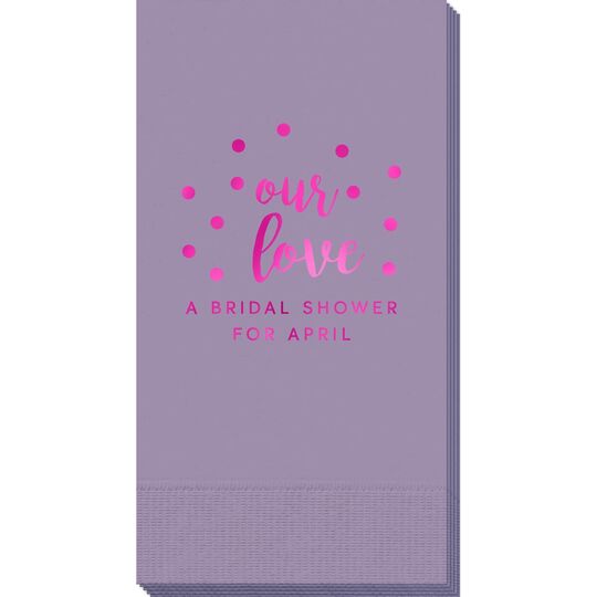 Confetti Dots Our Love Guest Towels