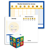 Personalized Emoji Notepad Blue Collection