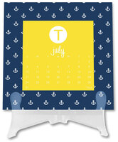 Stylish Initial Desk Top Calendar