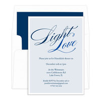Light Grey Script Light and Love Invitations