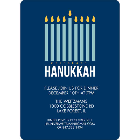 Lagoon Modern Menorah Invitations