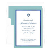 Lagoon and Navy Foil Border with Star Invitations