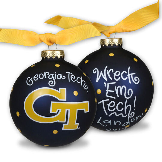 Georgia Tech University Glass Christmas Ornament CO_GT-LOGO1-LgOrn. Georgia Tech University Glass Christmas Ornament - Georgia Tech University Glass Christmas Ornament