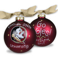 Florida State University Glass Christmas Ornament