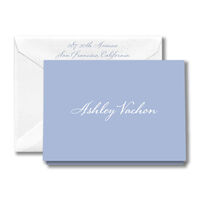 Engraved Azure Folded Note Cards