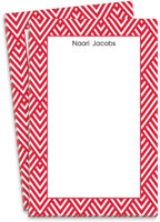 Red Geometric Border Notepads