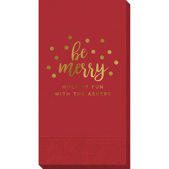Confetti Dots Be Merry Guest Towels