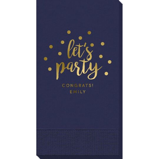 Confetti Dots Let's Party Guest Towels