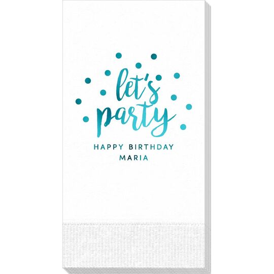 Confetti Dots Let's Party Guest Towels
