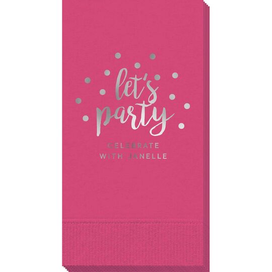 Confetti Dots Let's Party Guest Towels