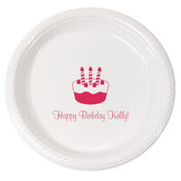 Personalized Emoji Birthday Cake Plastic Plates
