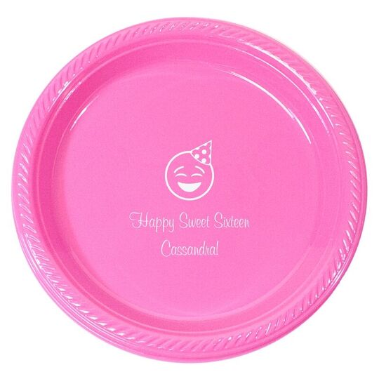 Personalized Party Hat Emoji Plastic Plates