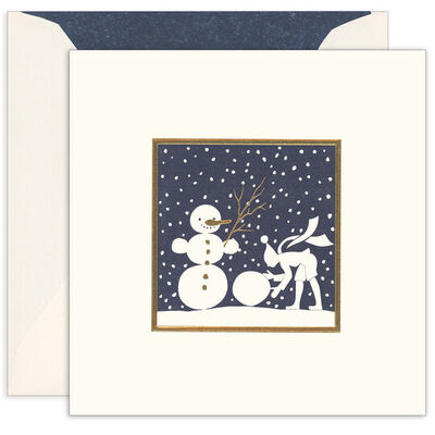 Personalized Making A Snowman Holiday Cards with Inside Imprint