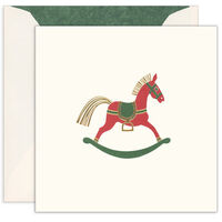 Red Rocking Horse Holiday Cards with Inside Imprint