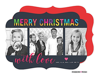 Colorful Dipped Dyed Christmas Holiday Photo Cards