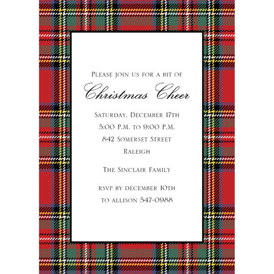 Tartan Plaid Invitations