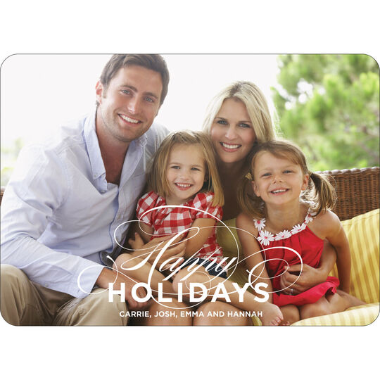 Happy Holidays Flourish Flat Photo Cards