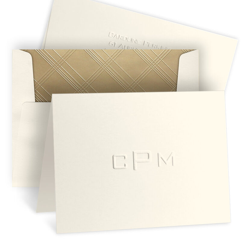 Luxury Embossed Monogram Note Card Collection