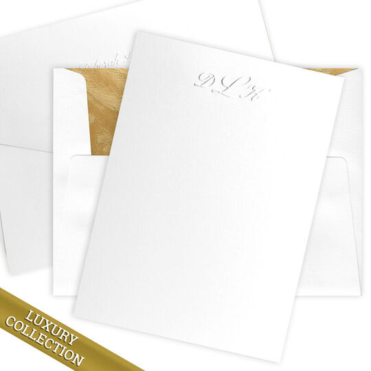 Luxury Script Monogram Flat Card Collection - Embossed