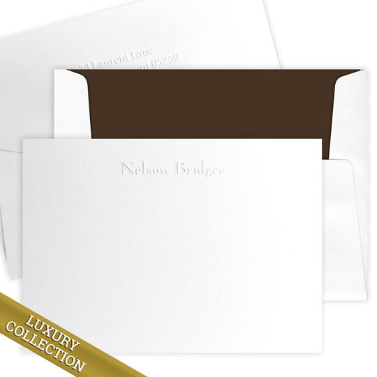 Luxury Nelson Flat Note Card Collection - Embossed