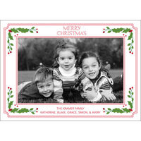 Vintage Holiday Border Flat Photo Cards