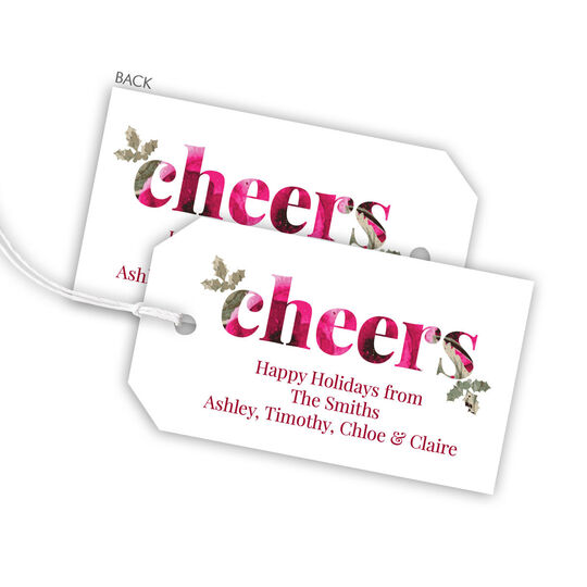 Floral Cheers Holidays Hanging Gift Tags