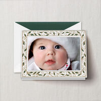 Engraved Holiday Vines Top Fold Christmas Photo Mount Card