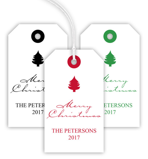 Personalized Holiday Tree Hanging Gift Tags