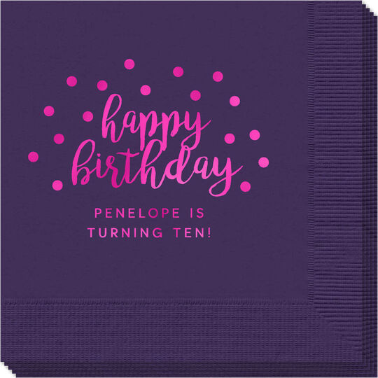 Confetti Dots Happy Birthday Napkins