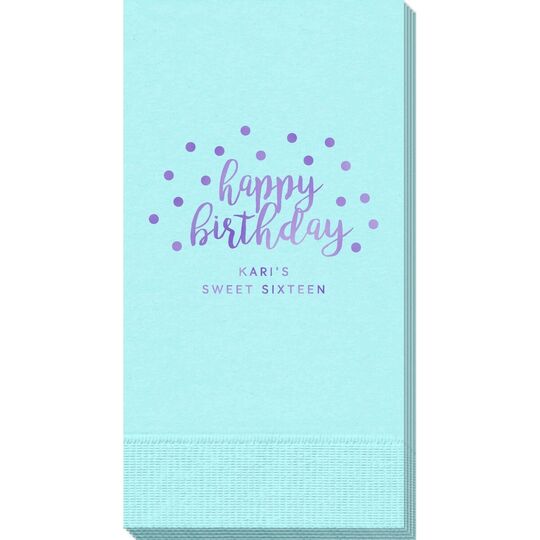 Confetti Dots Happy Birthday Guest Towels