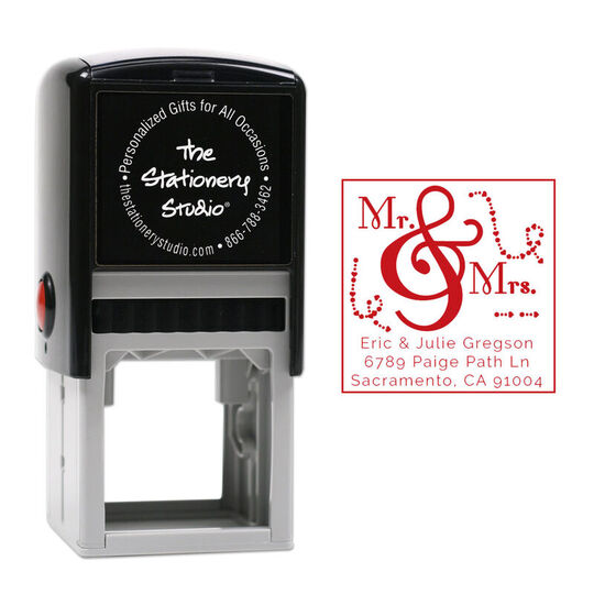 Mr and Mrs Hearts Self-Inking Stamp
