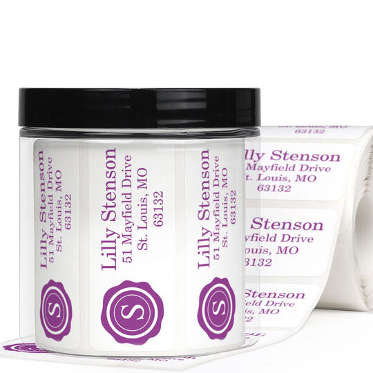 Stenson Rectangle Address Labels in a Jar