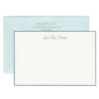 Deco Engraved Pearl White Bordered Correspondence Card
