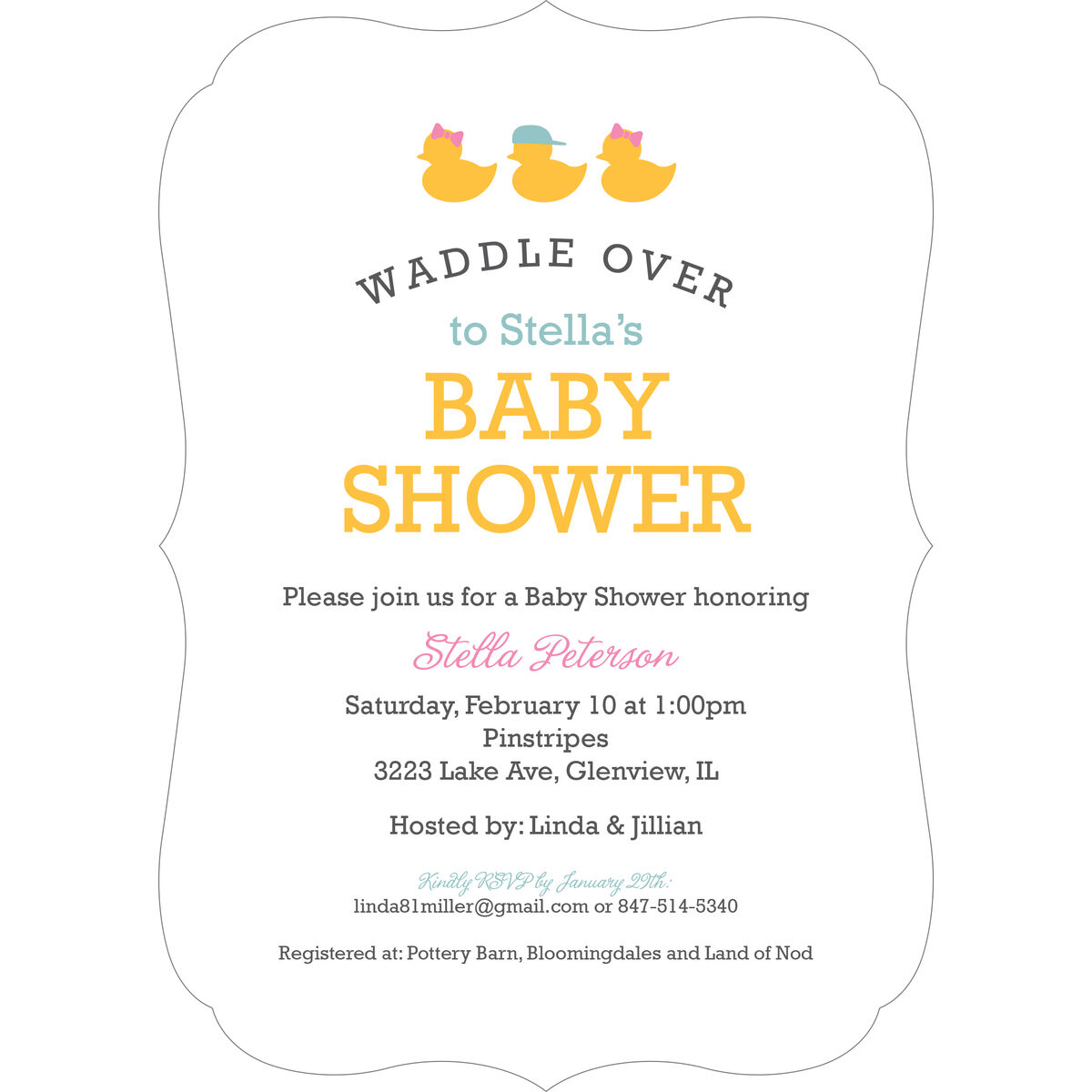 Triplet baby hot sale shower invitations