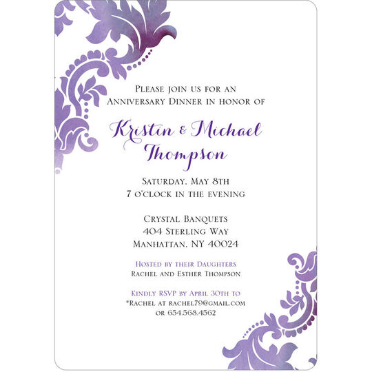 Watercolor Damask Invitations