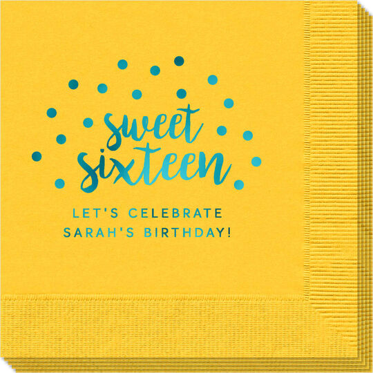 Confetti Dots Sweet Sixteen Napkins