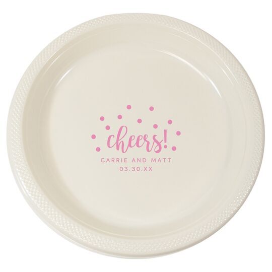 Confetti Dots Cheers Plastic Plates
