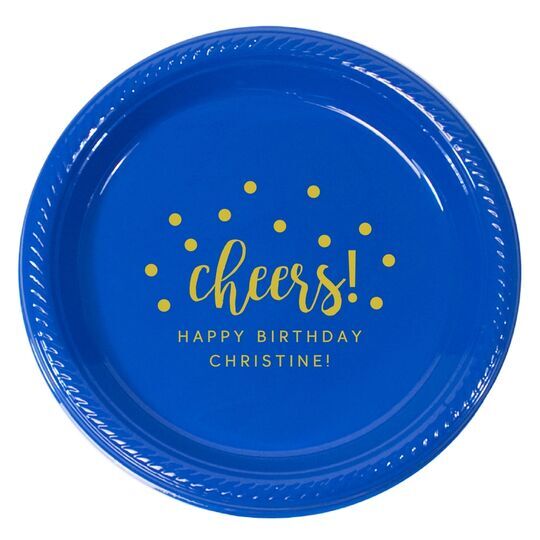 Confetti Dots Cheers Plastic Plates